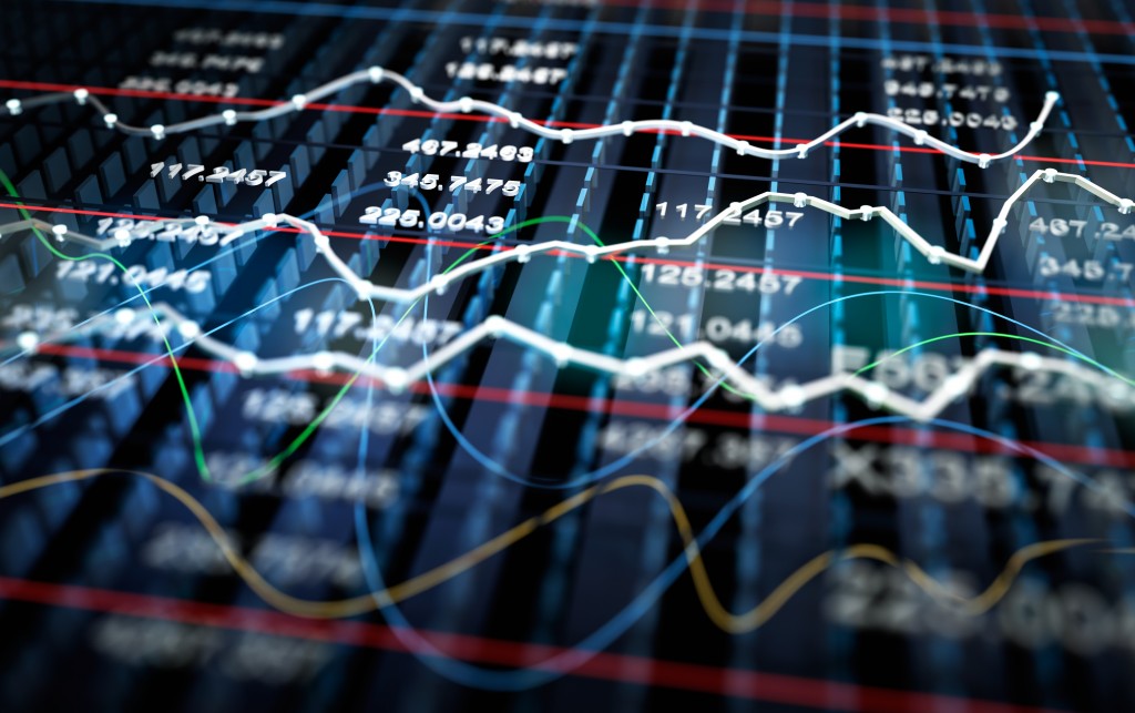 Stock exchange graph background